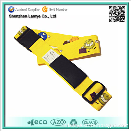 Personalized Fasten Luggage Strap with Leather Pouch for Name Card